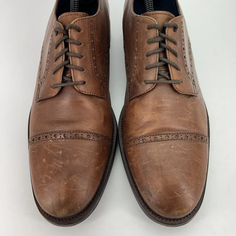 Cole Haan Shoes Mens Size 11 Brown Leather Cap Toe Oxford Dress Grand.OS C26146
